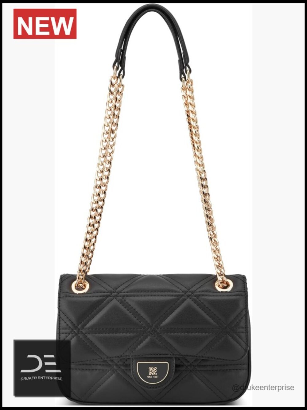 Convertible Flap Crossbody with Chain Strap - Faux Leather